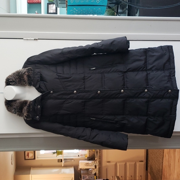 London Fog Black Puffer Long Coat - Picture 2 of 10